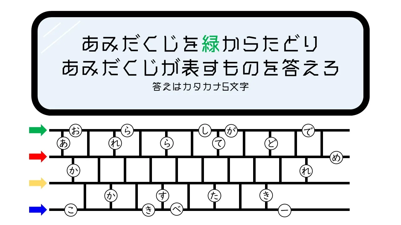 神原の自作謎2「あみだくじ」